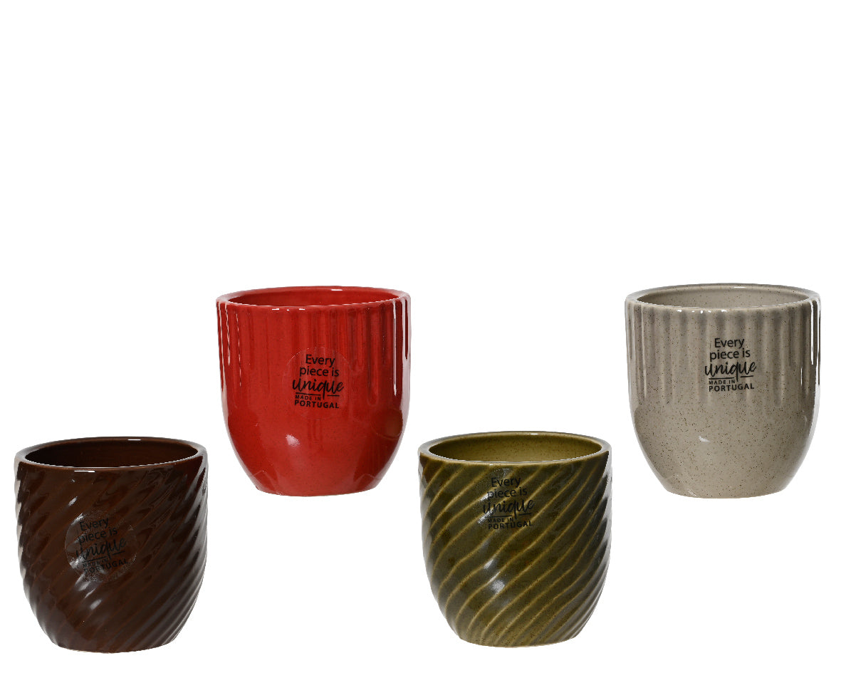 Shiny Finish Stoneware Planter - 8cm