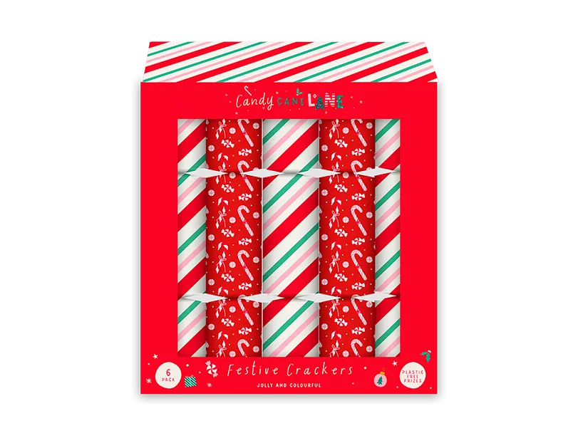 Candy Cane Christmas Crackers - Pack of 10