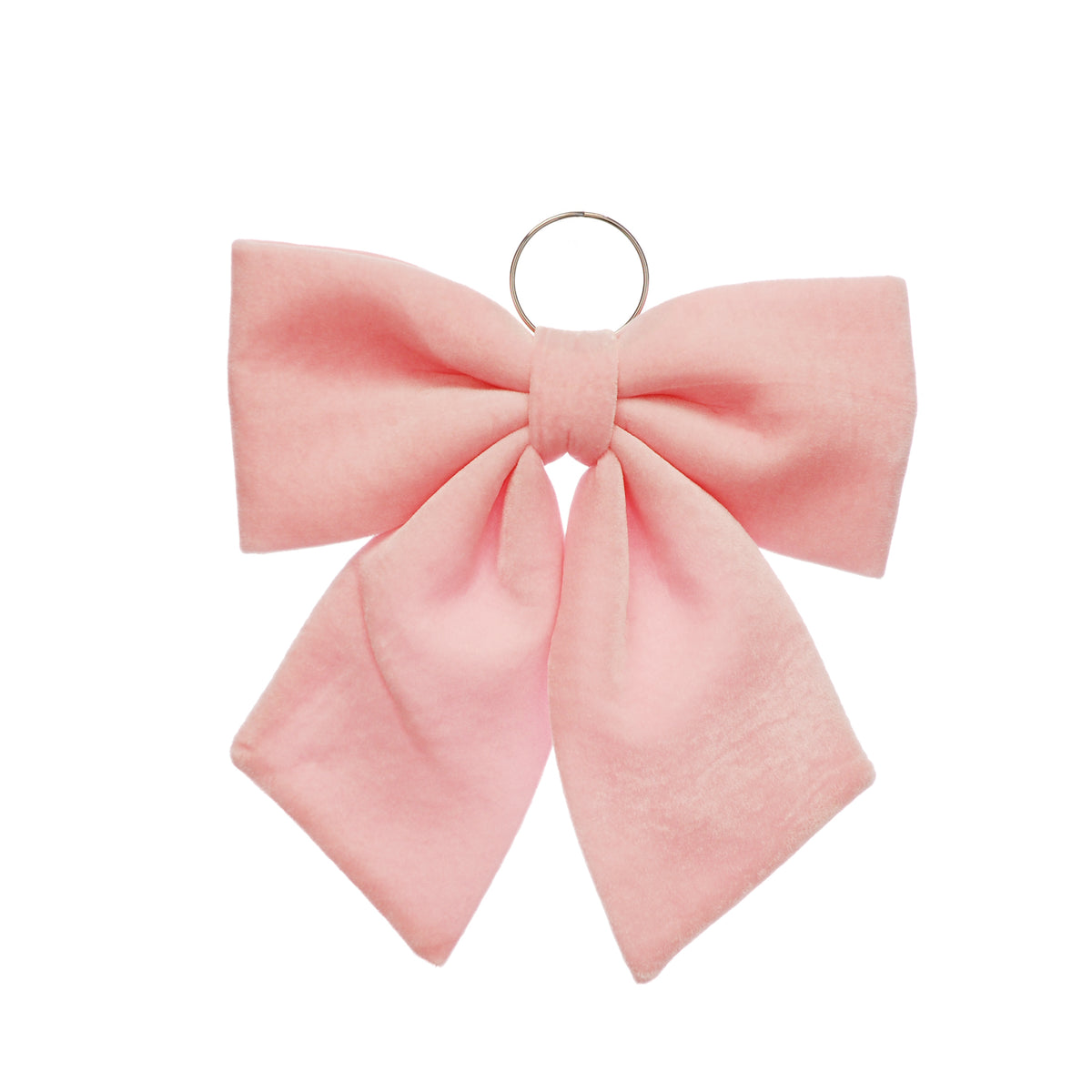 Blush Pink Velvet Bow Christmas Tree Decoration - 34cm