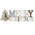 Grey and White Wooden Merry Christmas With Tree Ornament