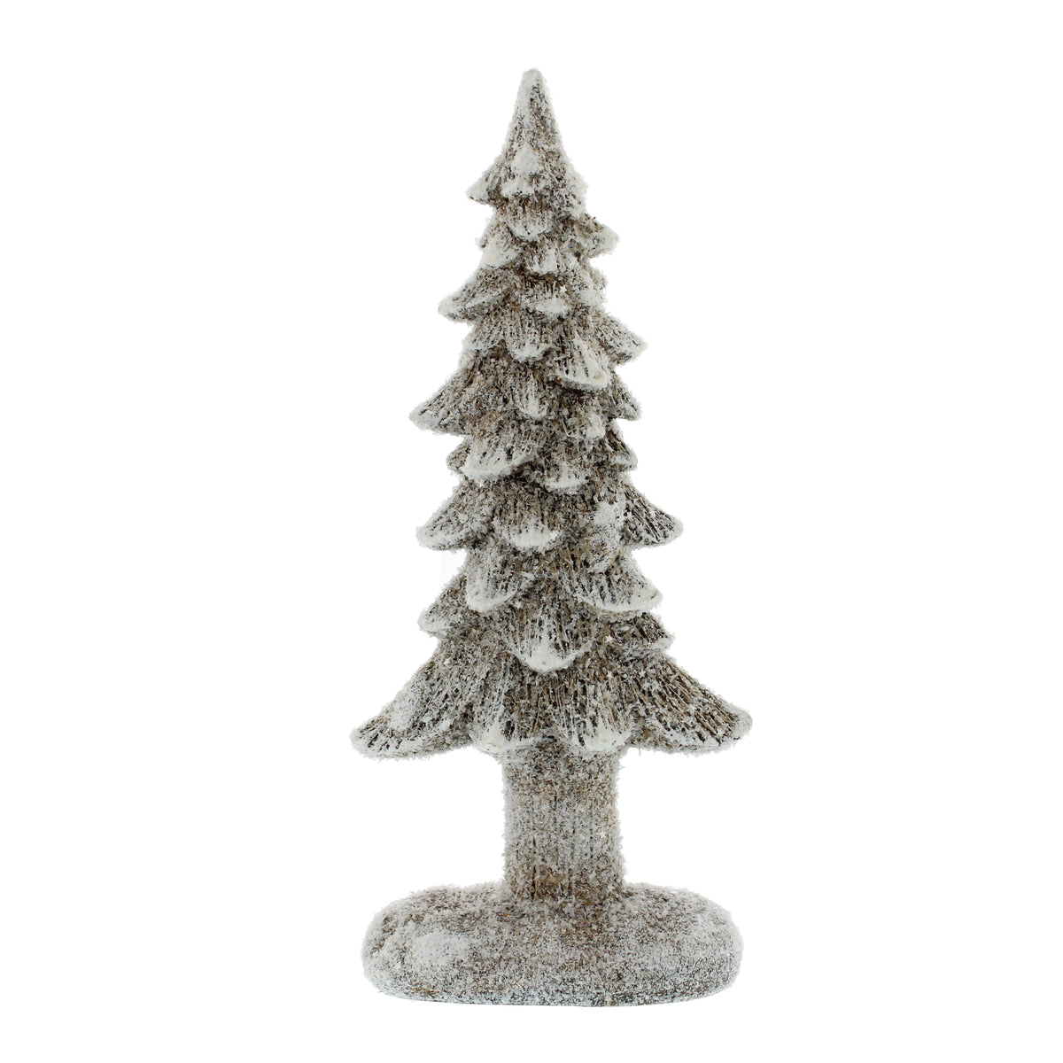 Polyresin Brown Frosted Glitter Tree - 26cm