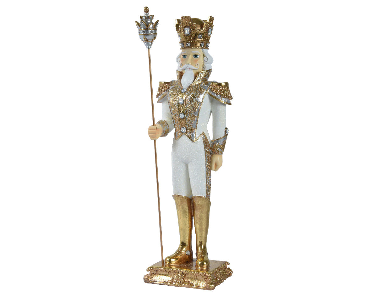 White & Gold Jewelled Giant Rustic Nutcracker - 178cm