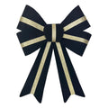 Large Black & Gold Velour Bow - 32cm