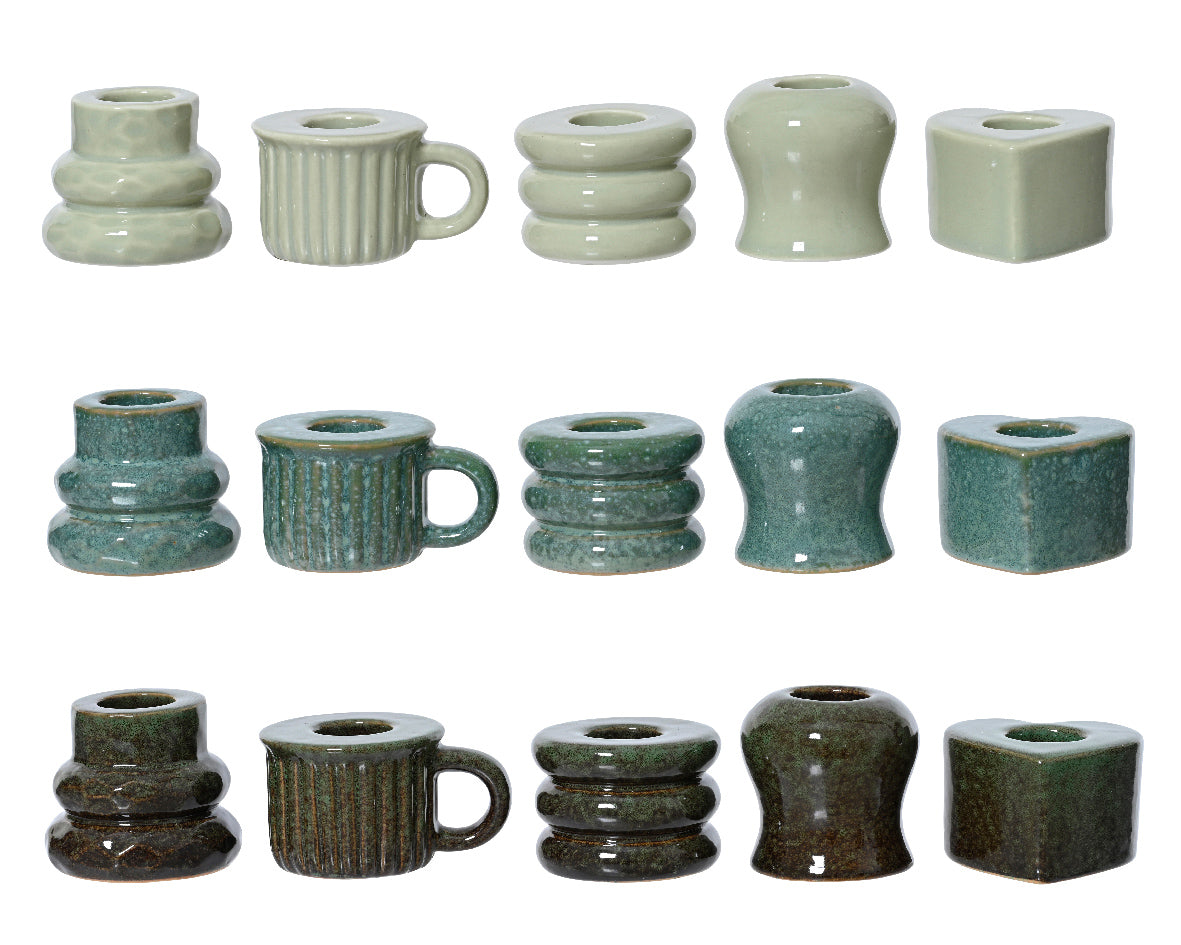 Shiny Glazed Porcelain Candleholder