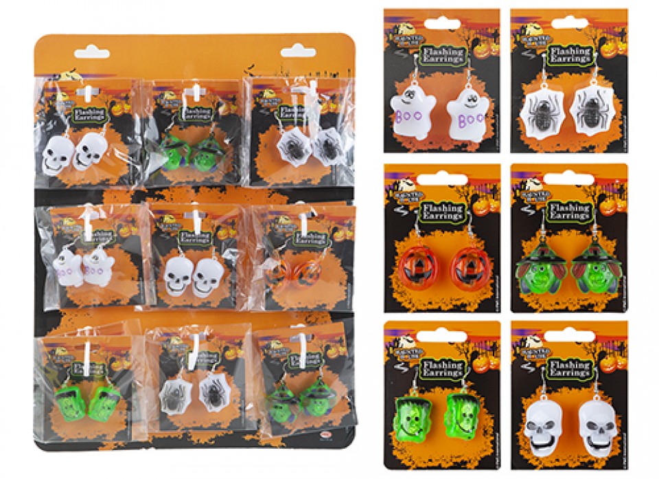 Spooky Halloween Flashing Earrings Light Up for Parties - Single