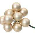 Pearl Mini Glass Baubles on a Wire - Bunch of 10 (2.5cm) - Matt Finish