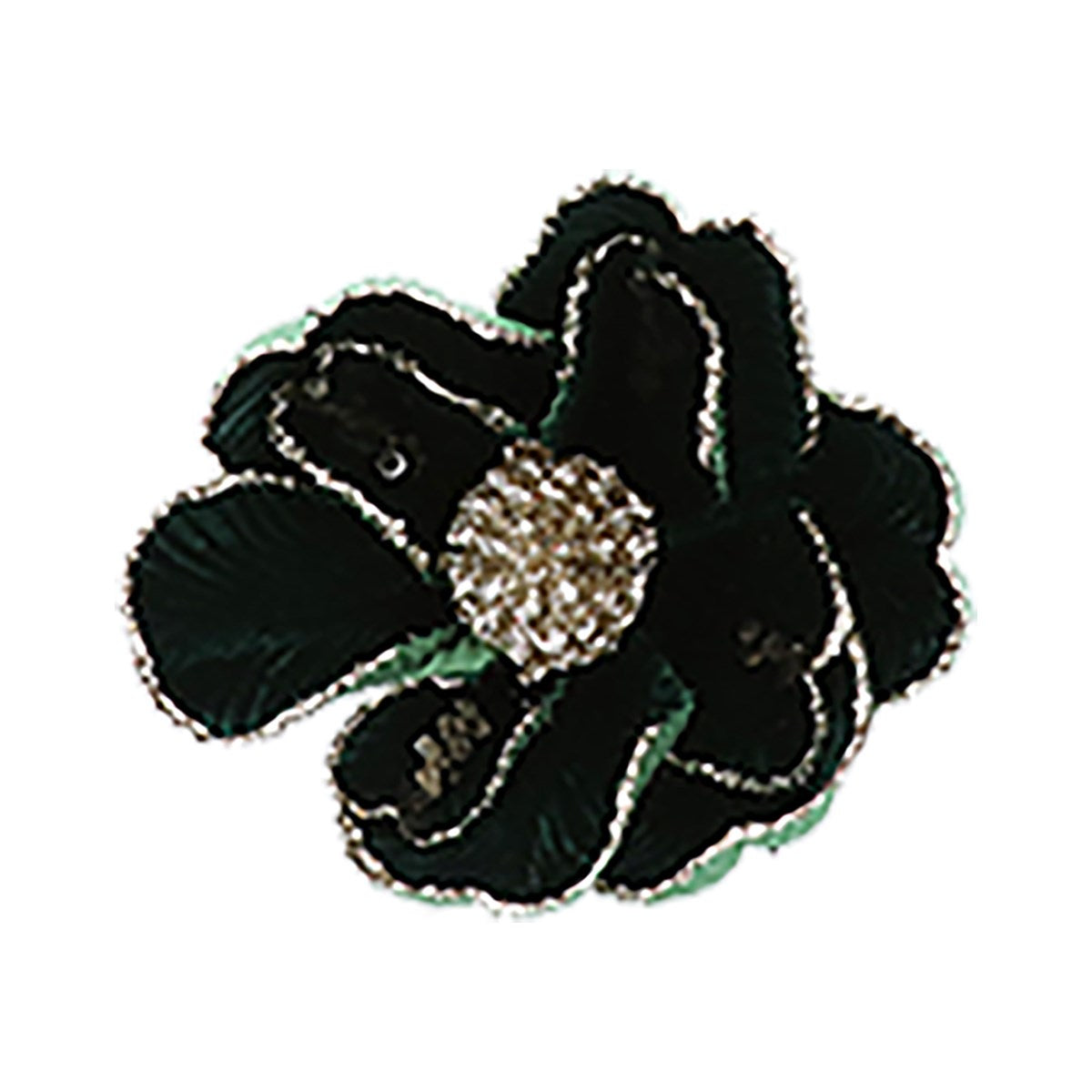 Gisela Graham - Dark Green Fabric Poinsettia Clip - 11cm