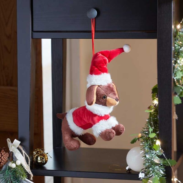 Festive Donovan the Dachshund - Pendant Hanging Decoration 18cm