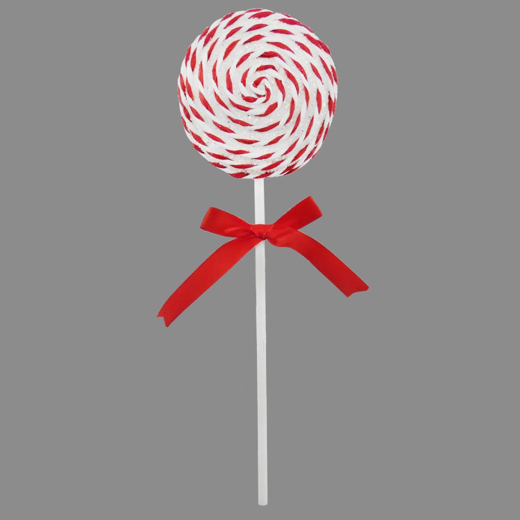 Glittery Red & White Hanging Foam Candy Cane Lolly Decoration - 30cm