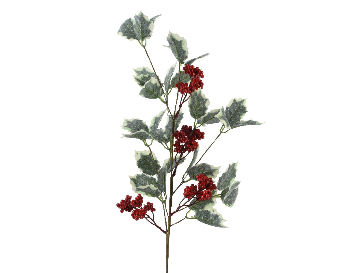 Glitter Red Foam Berry Spray Decoration - 68cm