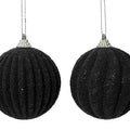 Black Foam Bauble with Glitter Beads