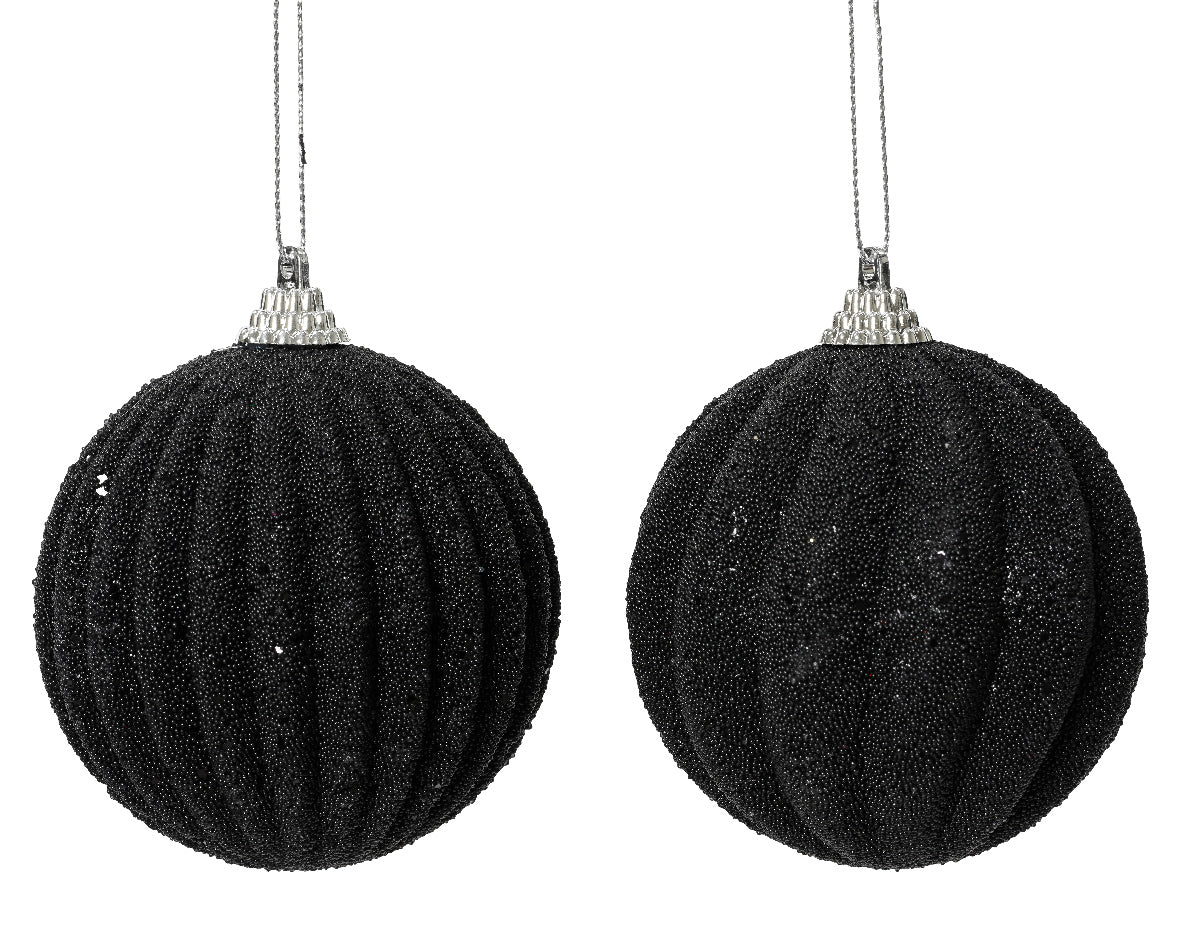 Black Foam Bauble with Glitter Beads