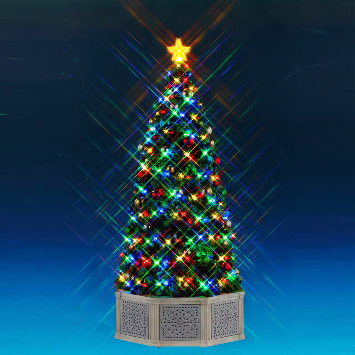 Lemax Have a Blue (Tooth) Christmas (Tree) Light Up Musical Tree with Built-in Speaker