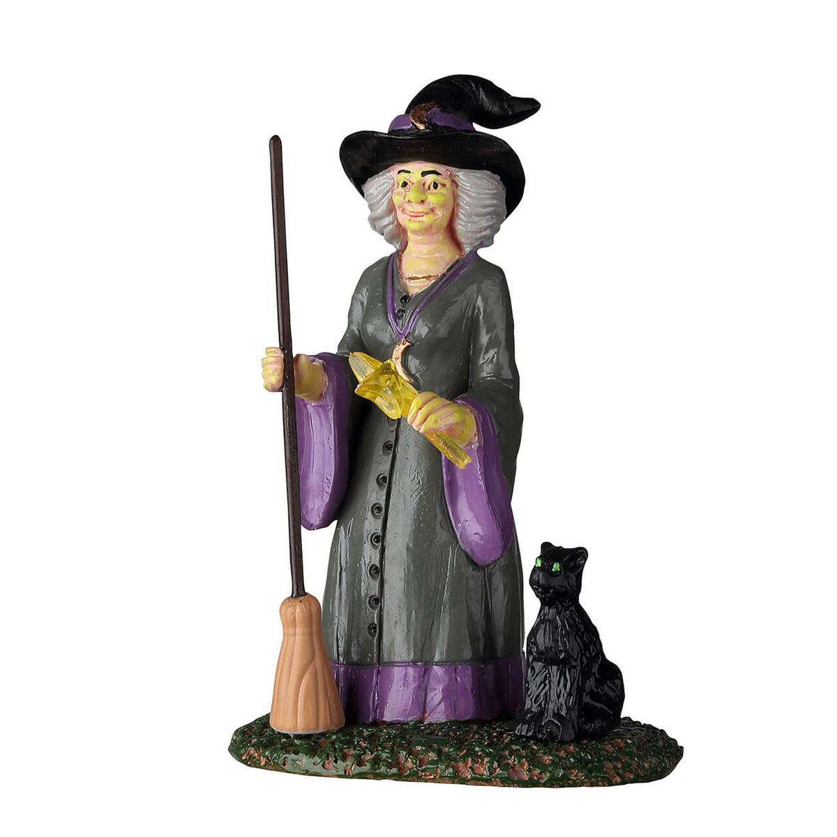 Lemax Spooky Town - Ready For A New Spell Witch & Black Cat Halloween Village Figurine
