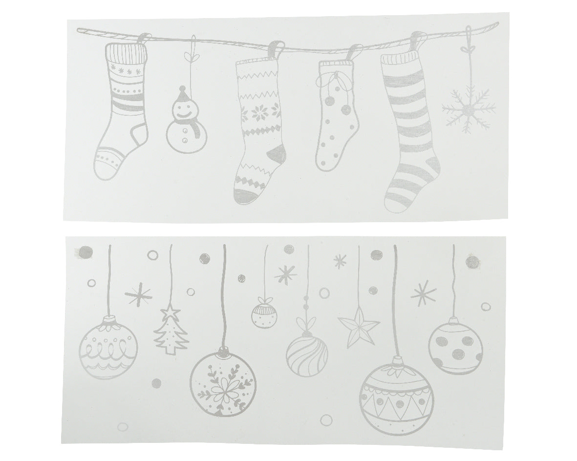 White Christmas Hanging Decorations Window Sticker