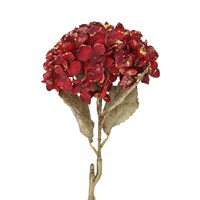 Gisela Graham -  Burgundy & Gold Glitter Hydrangea Stem - 62cm