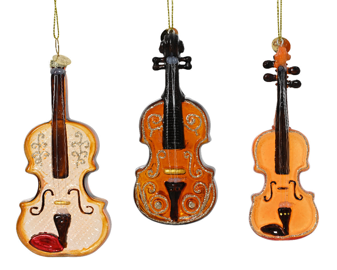 String Instrument Glass Christmas Bauble