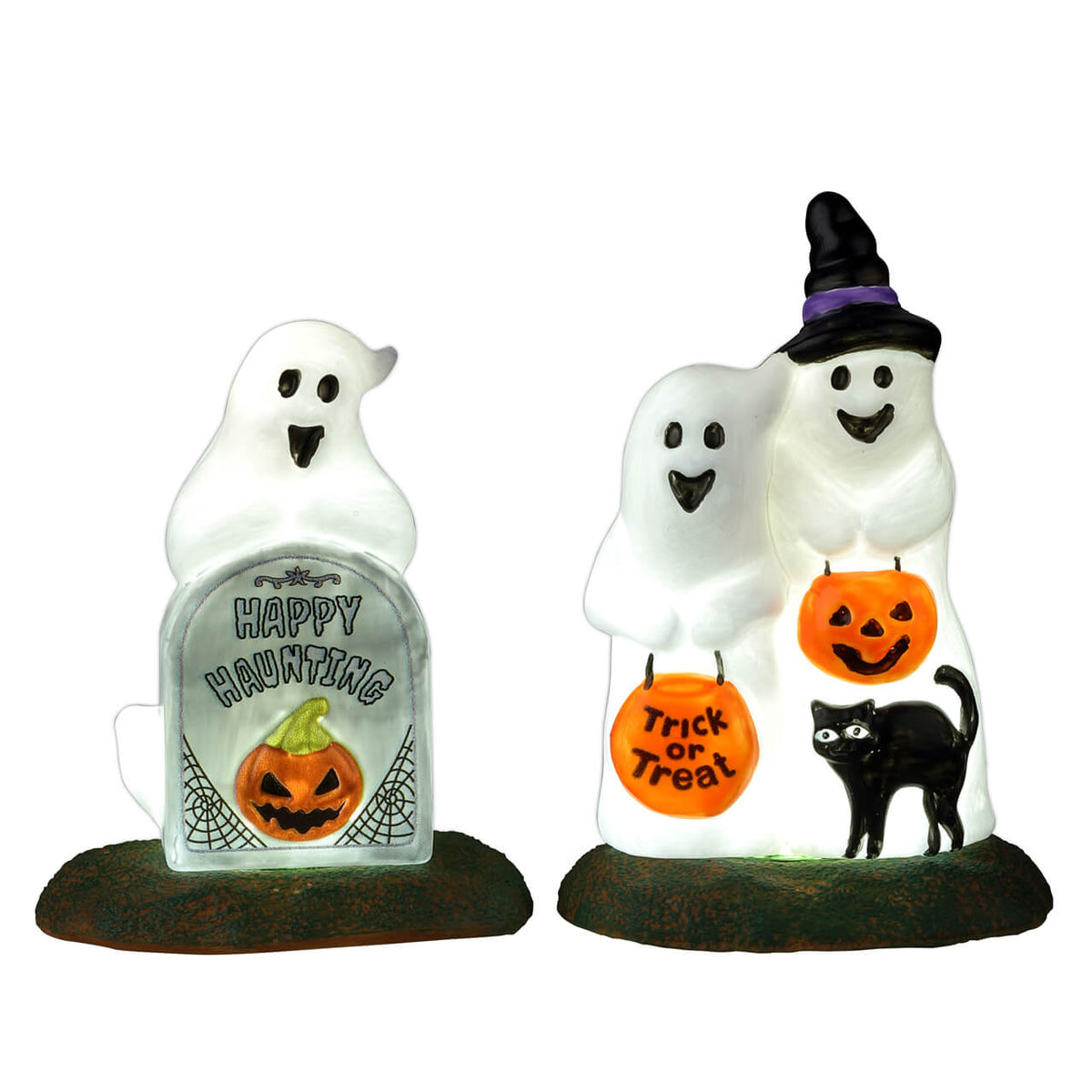 Lemax Spooky Town - Happy Halloween Light Up Ghosts - Set of 2