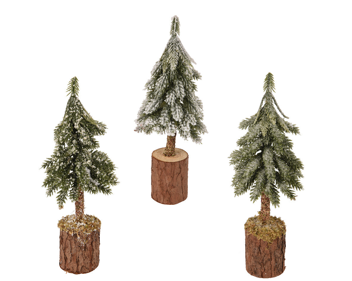 Mini Tree with on Wooden Foot - 21cm