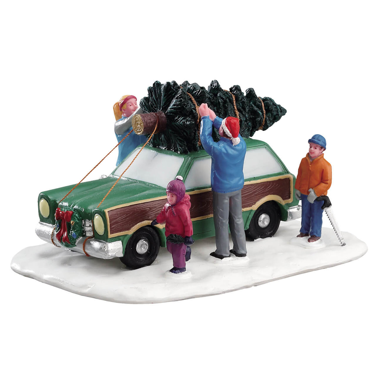Lemax - Christmas Tree Transport Family Car with Tree on Roof Figurine
