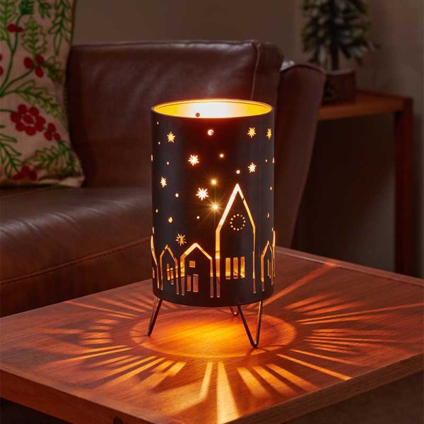 Night Sky Lantern with Warm White LEDs & Stand - Battery Operated