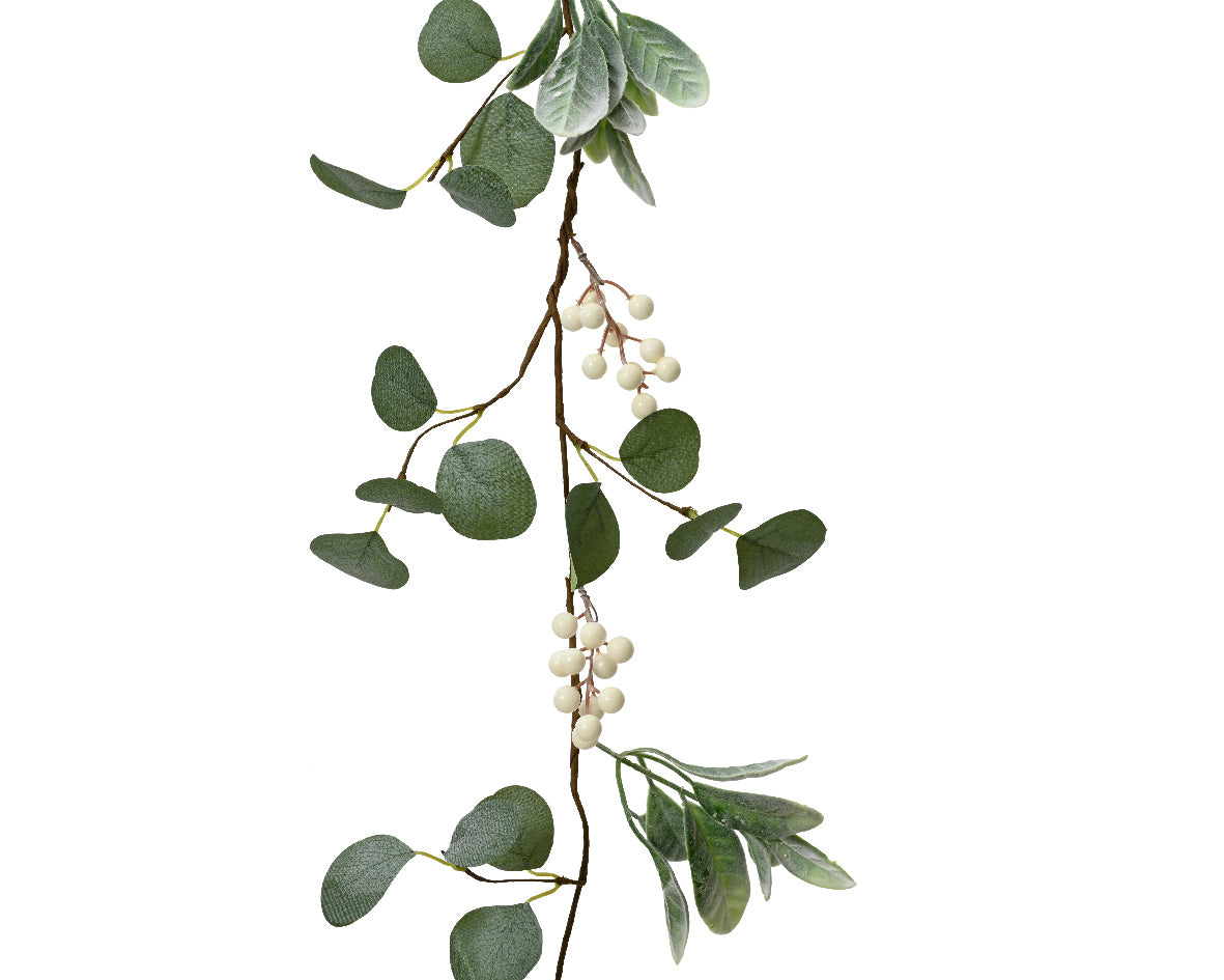 Garland with White Berries Decoration - 150cm