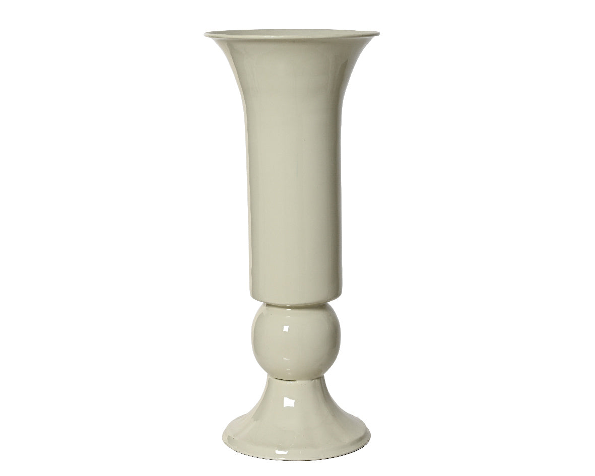 Iron High Gloss Cream Enamel Vase