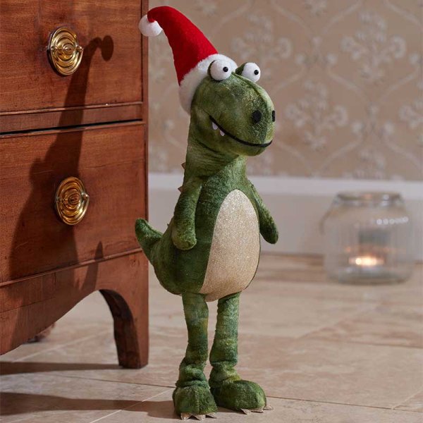 Regular Christmas Standing Festive Dino Green Dinosaur - 60cm