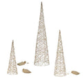 Gold Weave Light Up Treebelisks - Set of 3