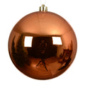 Warm Orange Large Shatterproof Shiny Bauble - 14cm