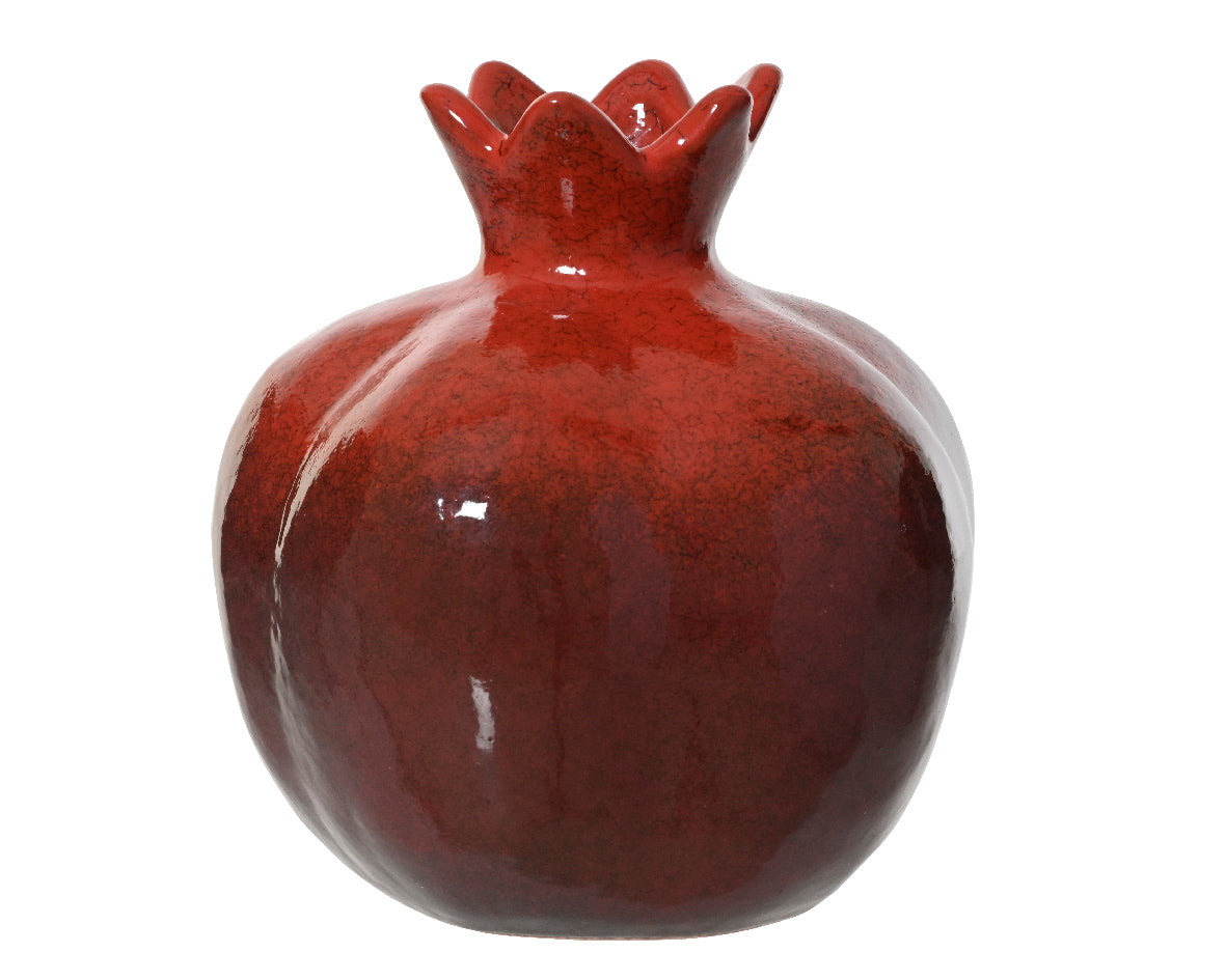 Glazed Stoneware Pomegranate Vase - 21cm