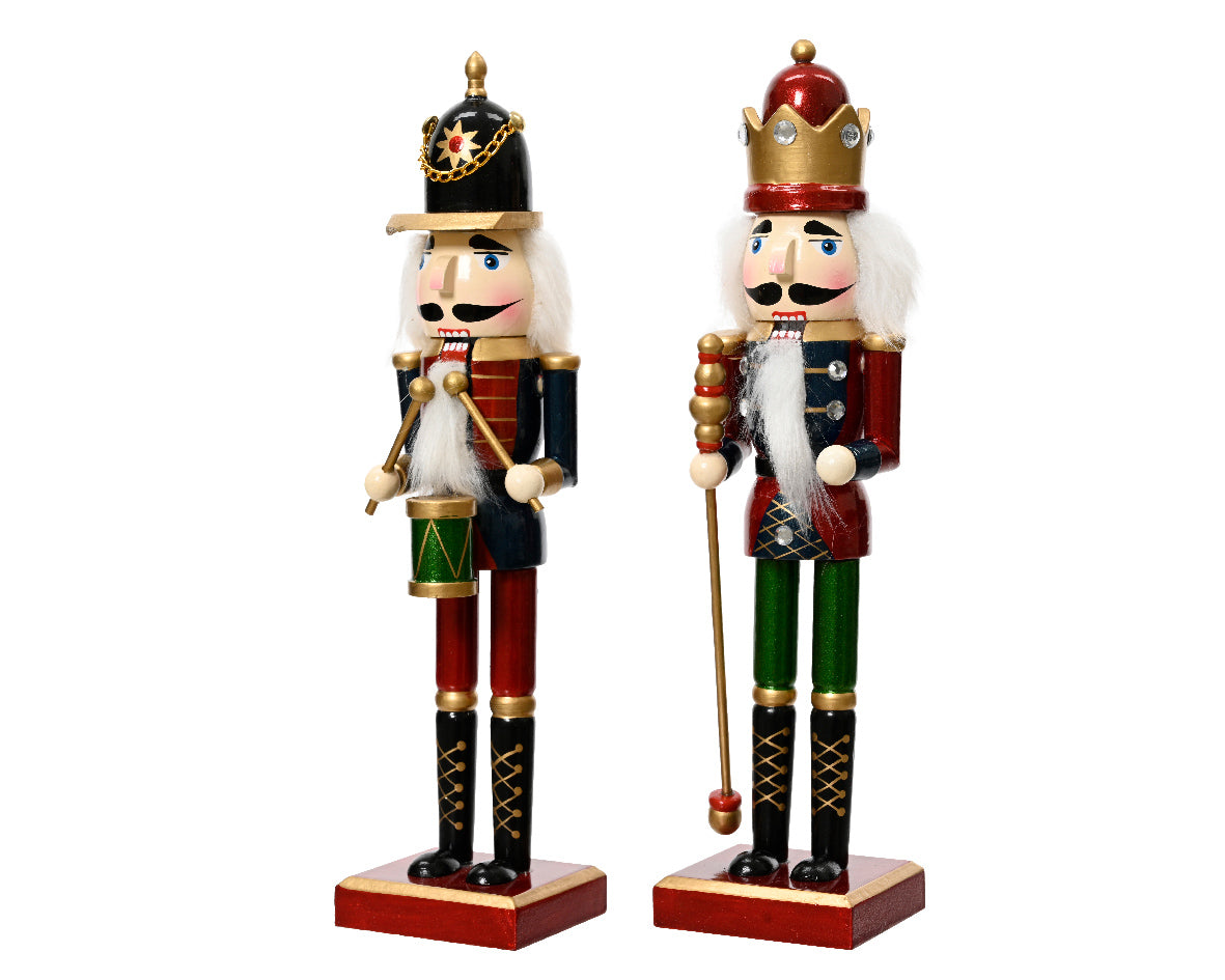 Firwood Standing Nutcracker with Drum or Sceptre - 25cm