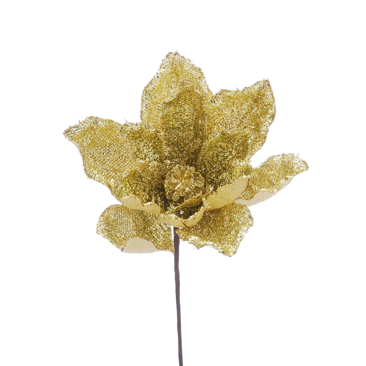 Gold Glitter Flower Stem - 40cm