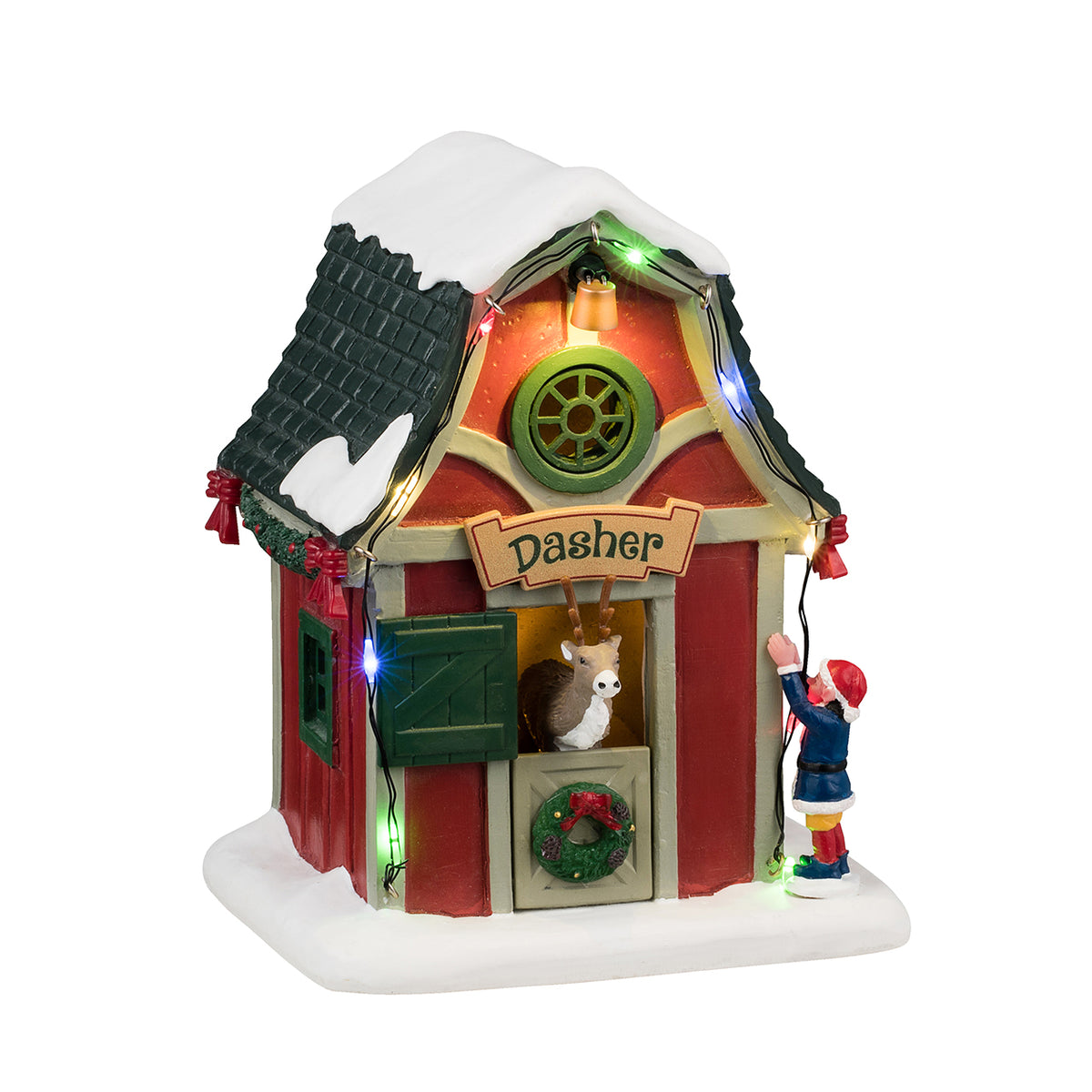 Lemax - Dasher's Den Reindeer House with Elf