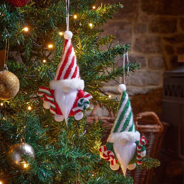 Three Kings Candy Cane Christmas Gonk Pendant Bauble - Individual