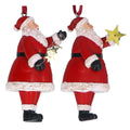 Gisela Graham - Resin Santa with Gold Star Hanging Decoration Single - 8cm