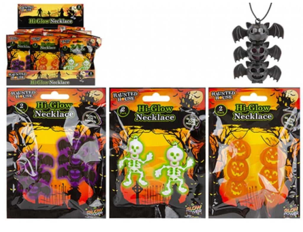 Halloween Character Glow Stick Character Necklace - 2 Pack