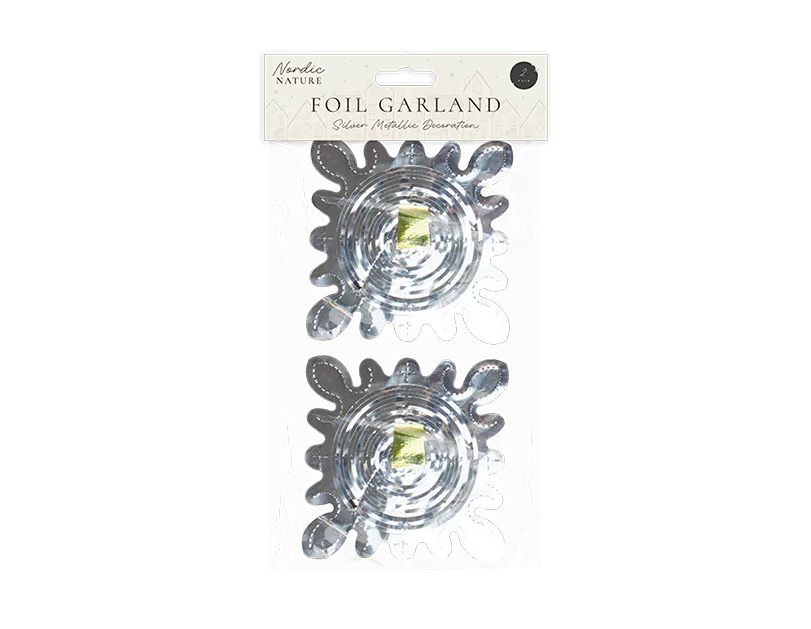 Silver Foil Garland Decorations- 2 Pack