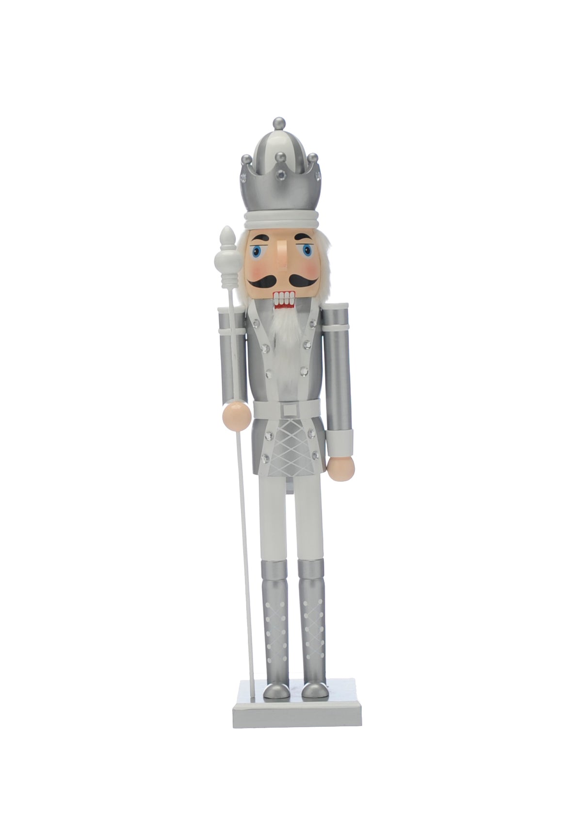 Festive Silver & White Nutcracker - 60cm
