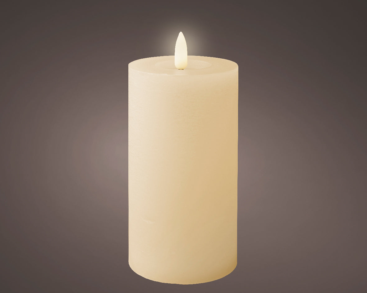 Cream LED Wax Wick Candle - Real Flame Effect Technology