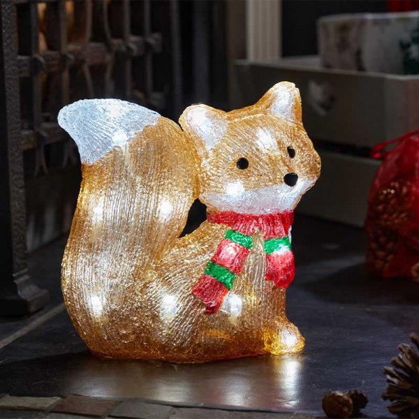 InLit Ice Fox Acrylic Decoration
