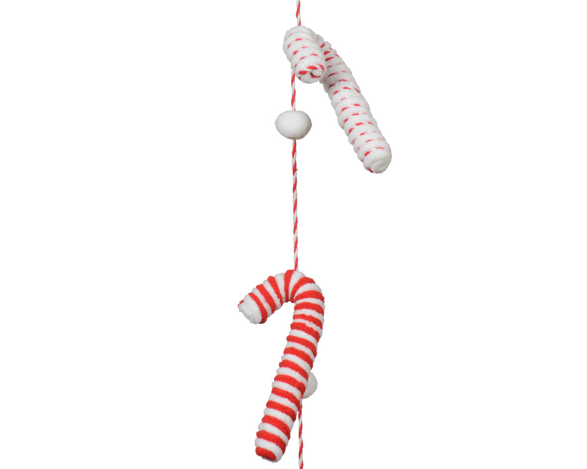 Red & White Candy Cane Garland - 150cm