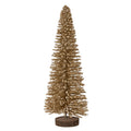 Bamboo Gold Glitter Bristle Christmas Tree Ornament with Base