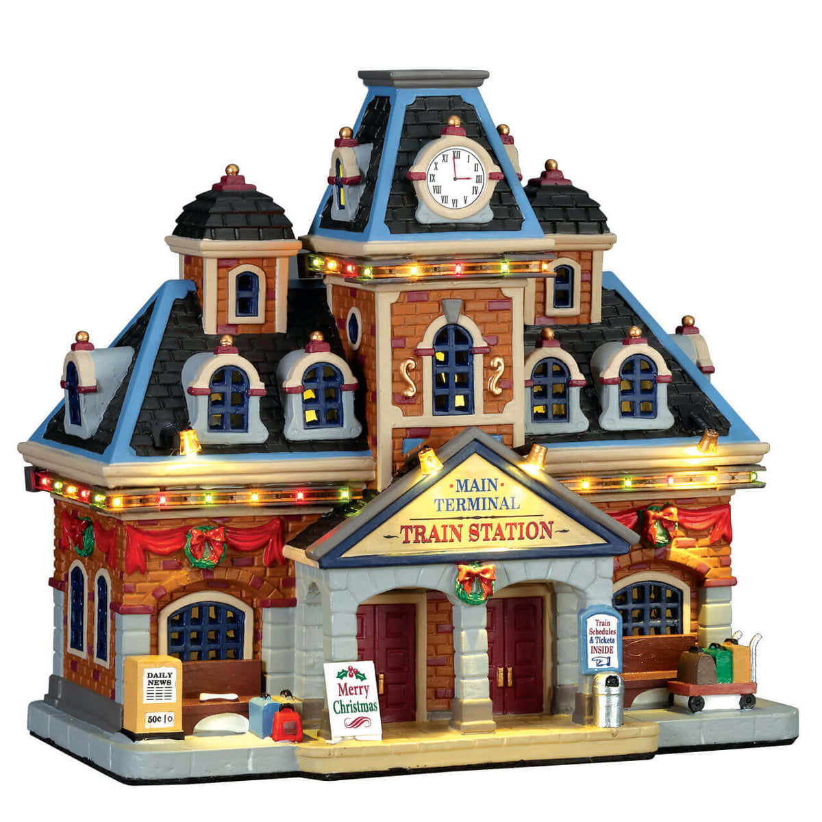 Lemax - Main Terminal Train Station Light Up Christmas Village Building