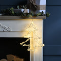 Warm White LED Light Up Acrylic Christmas Tree Decoration - 34cm