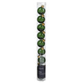 Pine Green Glass Transparent Baubles with Star Sequins - Tube of 9