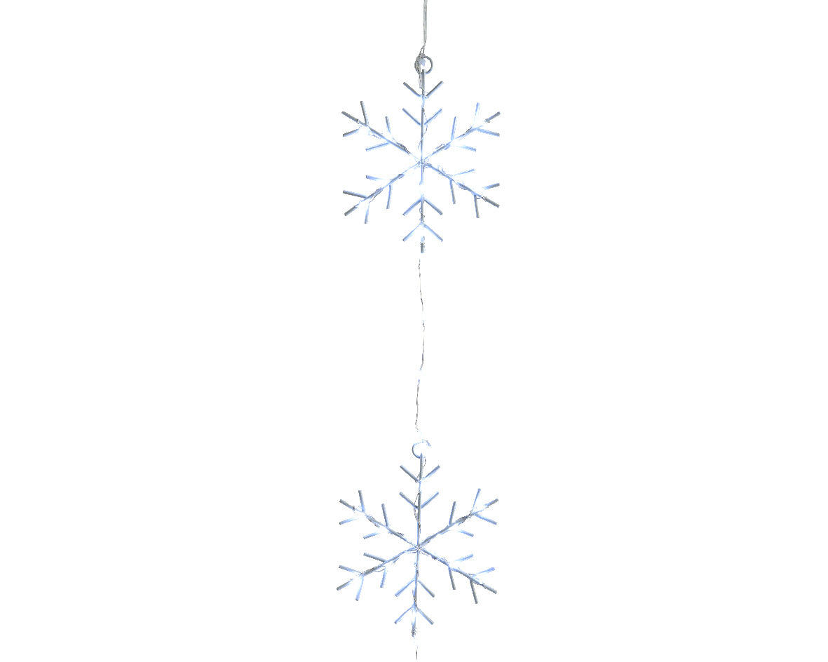 Cool White Micro LED Snowflake Lights with White Cable - 2.25m 160 LED ...