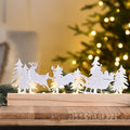 Light Up White Wooden Tree Reindeer Scene