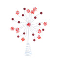 Red & White Peppermint Swirl Sweet Candy Cane Tree Topper