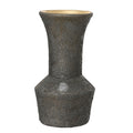Matte Black Textured Terracotta Vase with Gold Glitter Lining